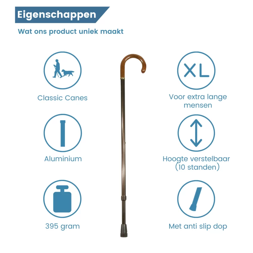 wandelstok verstelbaar xl maat eigenschappen
