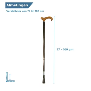 afmetingen verstelbare wandelstok xl