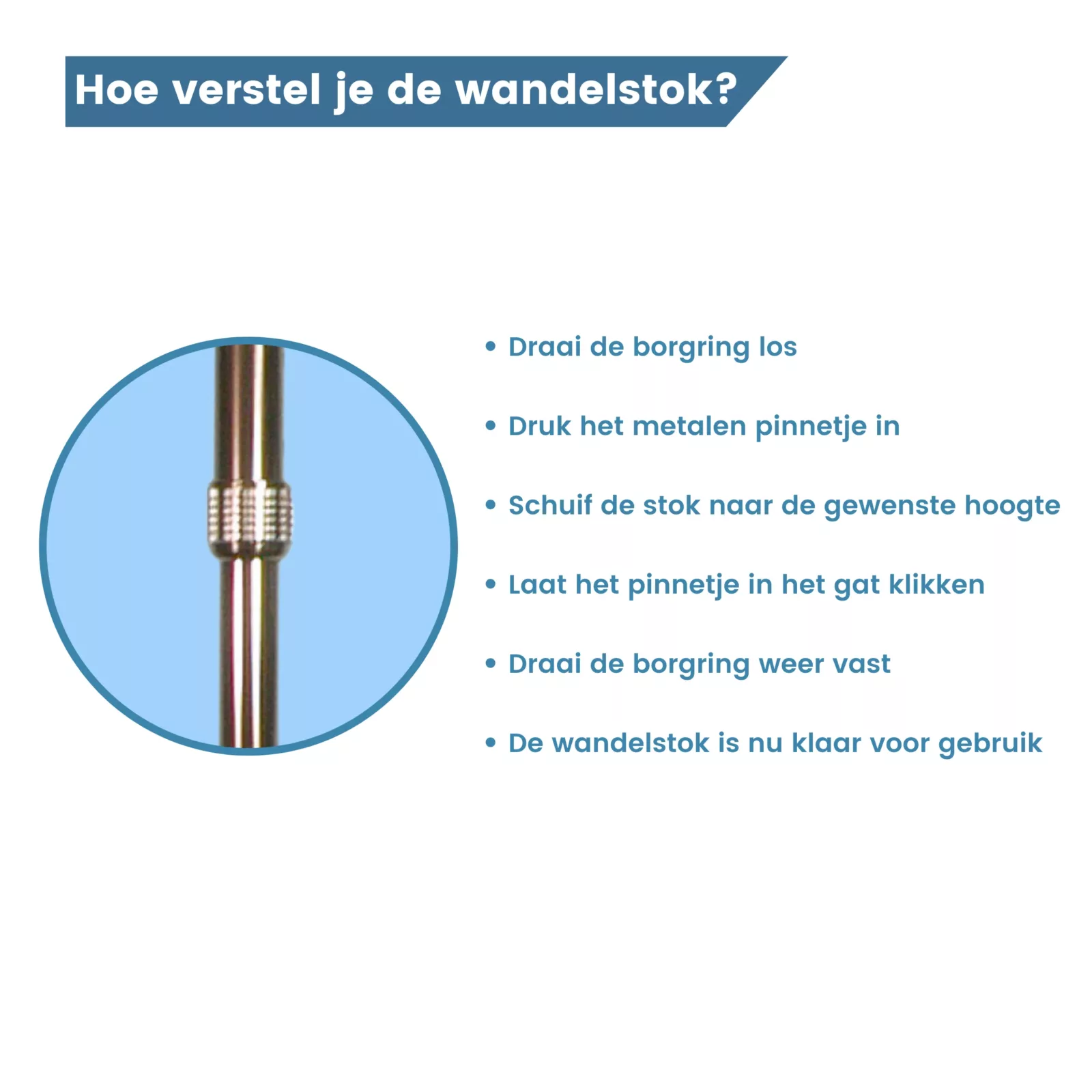 hoe verstel je deze xl wandelstok?