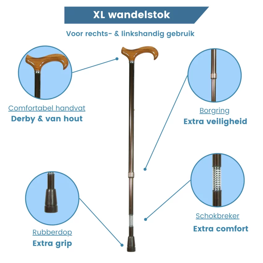 verstelbare wandelstok xl