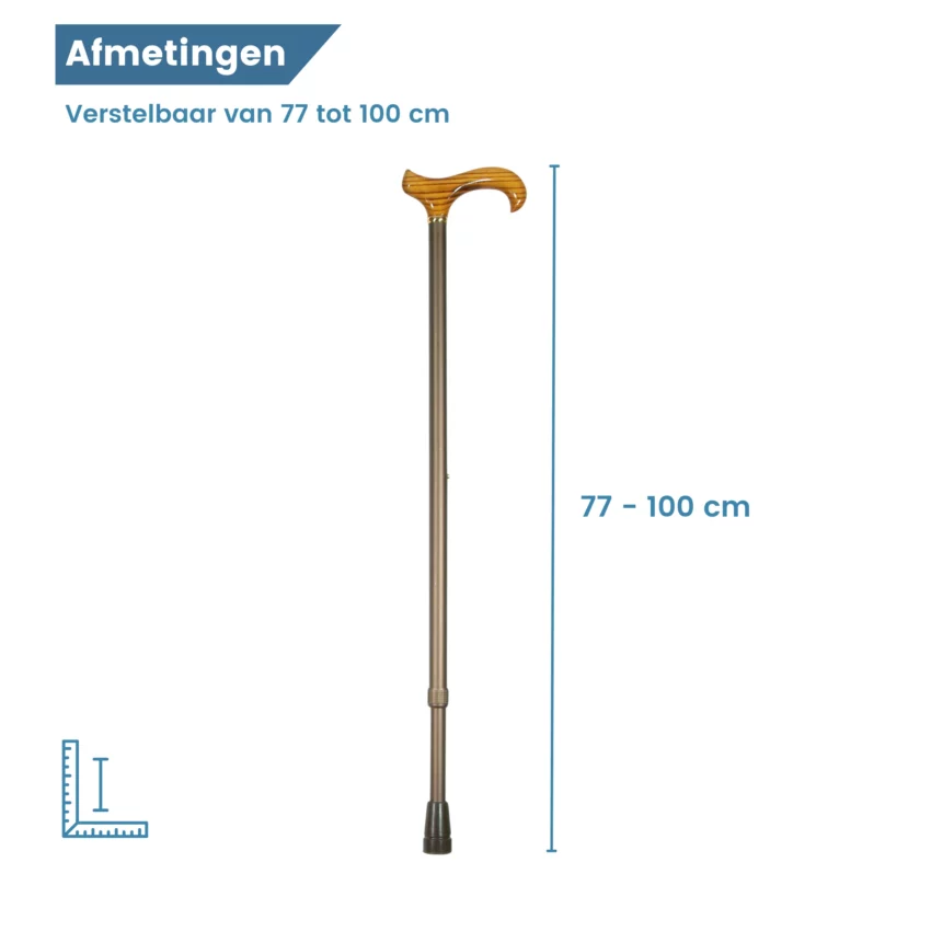 afmetingen verstelbare xl wandelstok