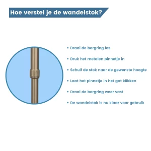 hoe verstel je deze wandelstok