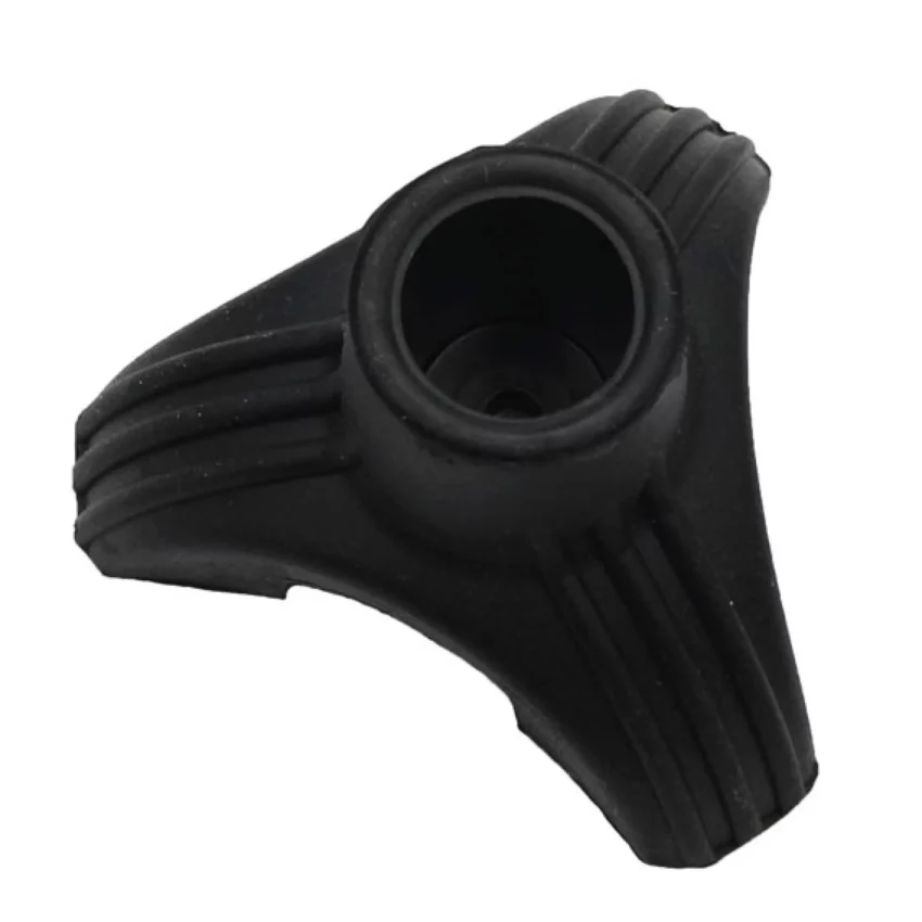 wandelstok dop zwart 19 mm bovenaanzicht