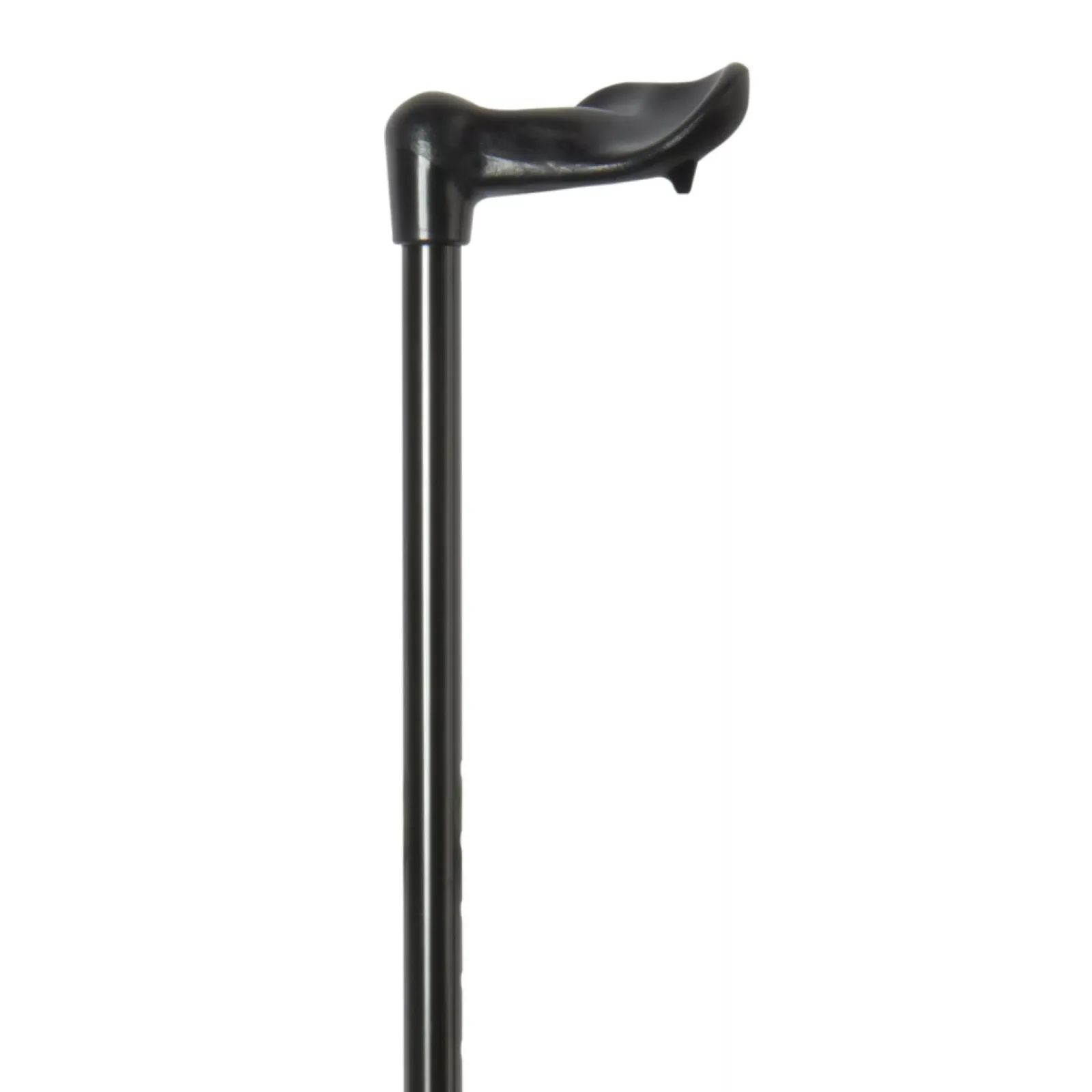 ergonomische wandelstok zwart met schokdemper rechts handvat